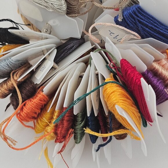 Assorted Embroidery Floss Skeins On Organizer Cards 60+ Labeled Needlepoint - Picture 8 of 8